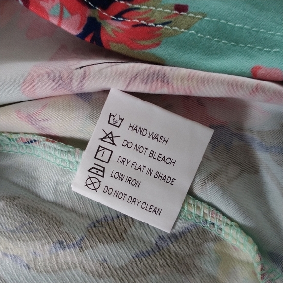 Amazon U.Vomade Green Floral Shirt Sleeve Tunic Top 1X - Picture 10 of 14